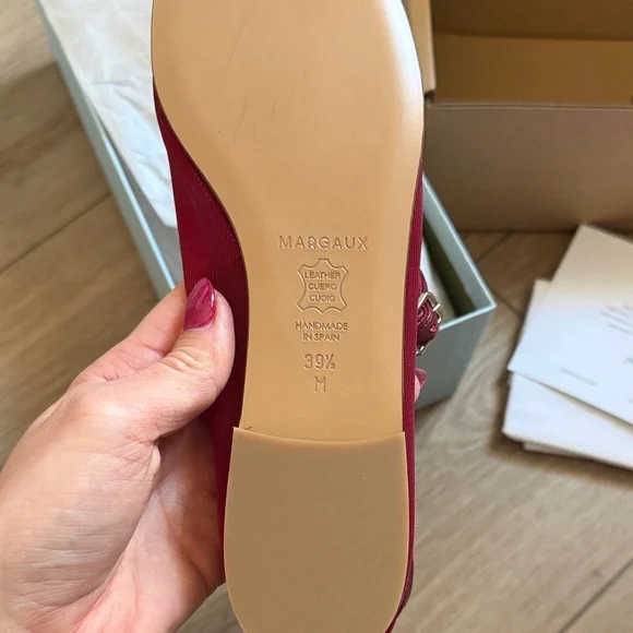 Margaux Women's Burgundy Flats - Picture 2 of 3